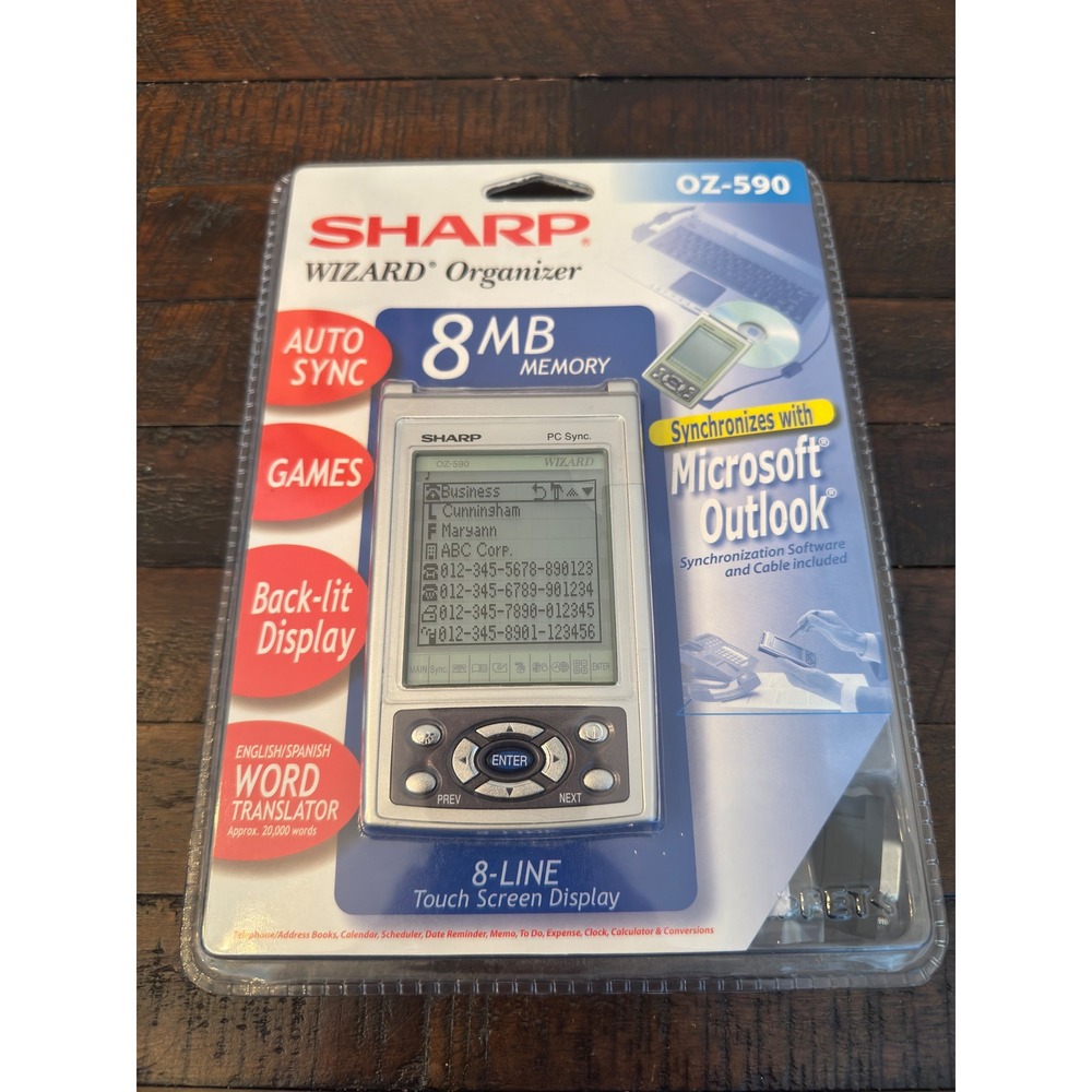 Sharp Wizard OZ-590 Personal Organizer 8MB Backlit Touch Screen New Sealed